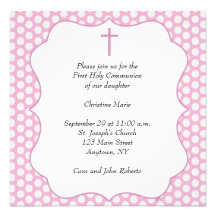 Invitación religiosa de la cruz rosada del lunar