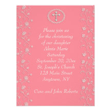 Invitación religiosa rosada oscura