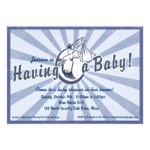 Invitación retra de la fiesta de bienvenida al beb