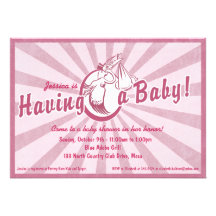 Invitación retra de la fiesta de bienvenida al beb
