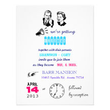Invitación retra del boda