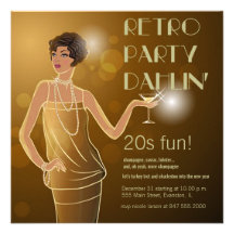 invitación retra del fiesta 20s