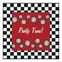 invitación retra del fiesta 50s en blanco y negro 
