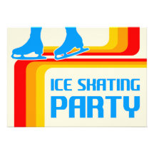 invitación retra del fiesta del patinaje de hielo 