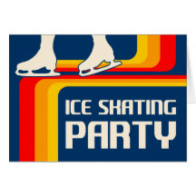 invitación retra del fiesta del patinaje de hielo  felicitacion 
