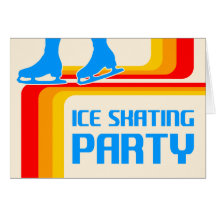 invitación retra del fiesta del patinaje de hielo  tarjetón