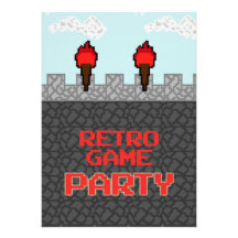 Invitación retra del fiesta del videojuego