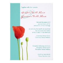 Invitación roja 2 del boda del trullo de la amapol