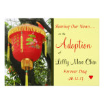 Invitación roja china de la adopción de la lintern
