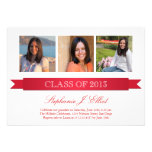 Invitación roja con clase de la graduación de la f