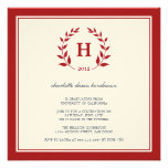 Invitación roja de la clase de la graduación del m