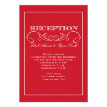Invitación roja de la recepción nupcial del remoli