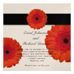 Invitación roja del boda de la margarita del Gerbe