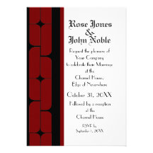 Invitación (roja) del boda del ébano de Schizm