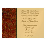 Invitación roja del boda del pavo real
