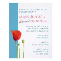 Invitación roja del compromiso de la aguamarina de