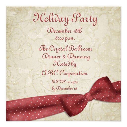 Invitación roja del día de fiesta del arco
