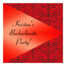 INVITACIÓN ROJA DEL FIESTA DEL LEOPARDO V BACHELOR