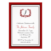 Invitación roja elegante de la fiesta de Navidad d
