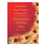 Invitación roja elegante del boda de la pluma del 