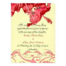 Invitación roja exótica del boda del brocado del h