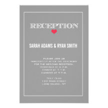 Invitación roja gris de la recepción nupcial del c