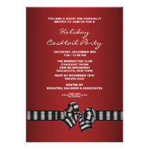 Invitación roja negra del cóctel del navidad invitaciones