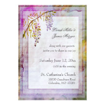 Invitación romántica del boda de las glicinias