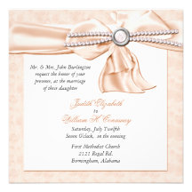 Invitación romántica del boda del melocotón