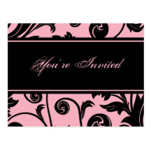 Invitación romántica rosada de la PC Postal
