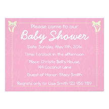 Invitación rosa clara de la ducha de la niña del p