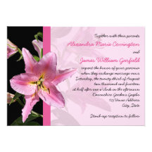 Invitación rosada 2 del boda del lirio del Stargaz