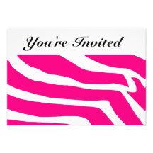 Invitación rosada de la cebra