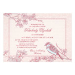 Invitación rosada de la confirmación del pájaro de