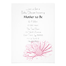 Invitación rosada de la fiesta de bienvenida al be