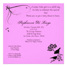 invitación rosada de la fiesta de bienvenida al be