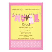 Invitación rosada de la fiesta de bienvenida al be
