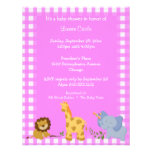 Invitación rosada de la fiesta de bienvenida al be
