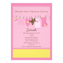 Invitación rosada de la fiesta de bienvenida al be