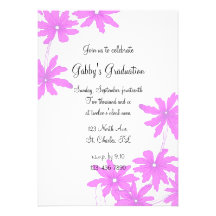Invitación rosada de la fiesta de graduación de la
