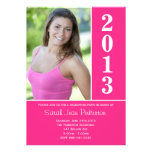 Invitación rosada de la graduación 2013