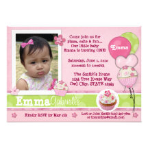 Invitación rosada de la magdalena ADORABLE (foto)