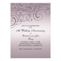 Invitación rosada del aniversario de boda del remo