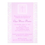 Invitación rosada del bautismo/del bautizo