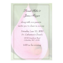 Invitación rosada del boda de la cala