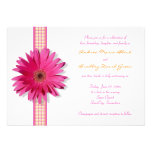 Invitación rosada del boda de la cinta de la tela 