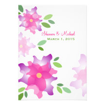 Invitación rosada del boda de las azaleas estiliza