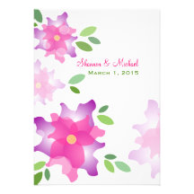 Invitación rosada del boda de las azaleas estiliza