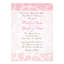 Invitación rosada del boda de Paisley