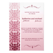 Invitación rosada del boda del damasco de Ombre
